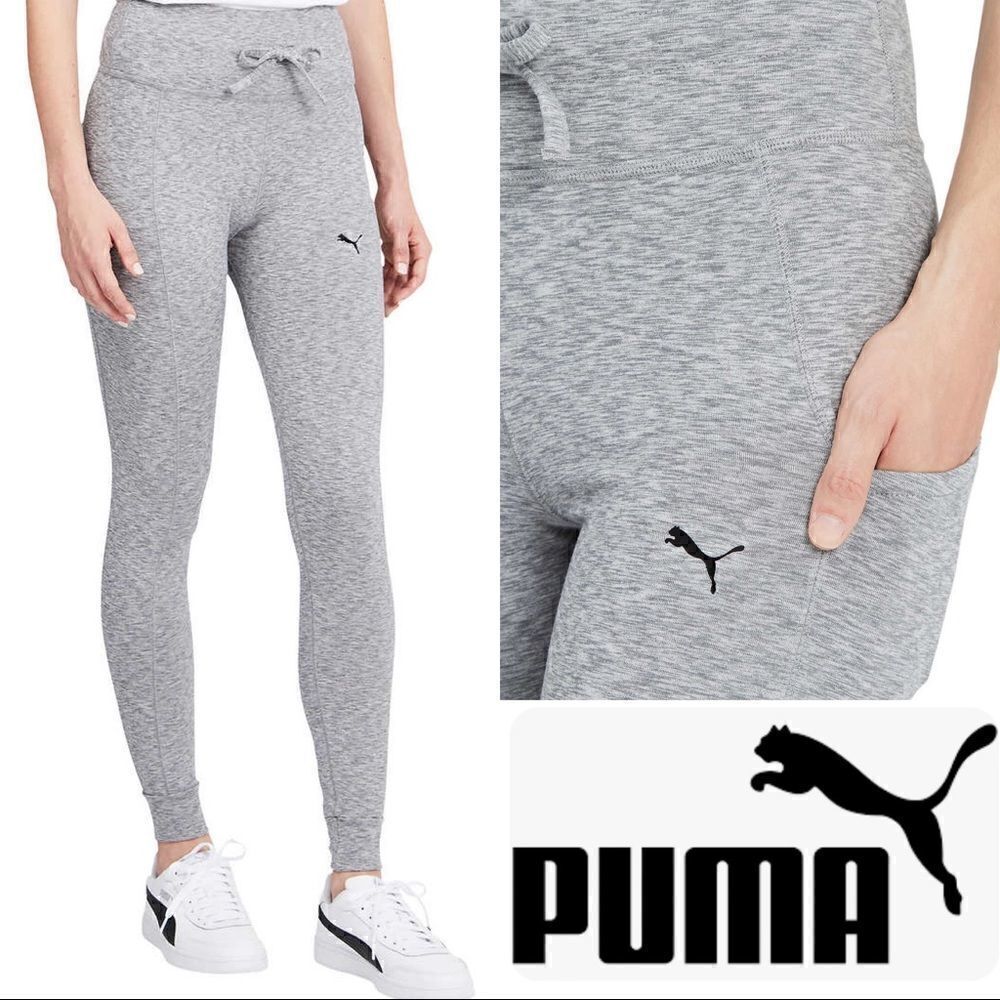 NEW! PUMA Ladies Drawstring Tight Leggings Jogger cuff with Side Pocket: Size Sm